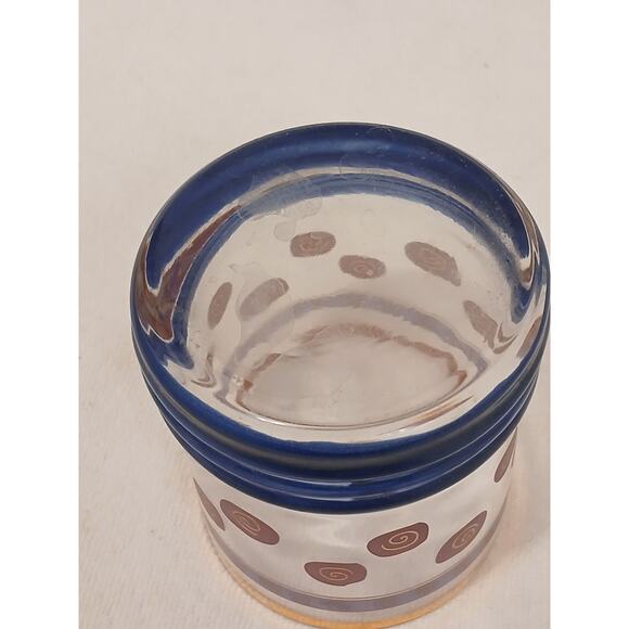 Sakura Sango Sue Zipkin Tumbler Drink Glass Blue Gold Cocktail Party Art Deco - Picture 12 of 15